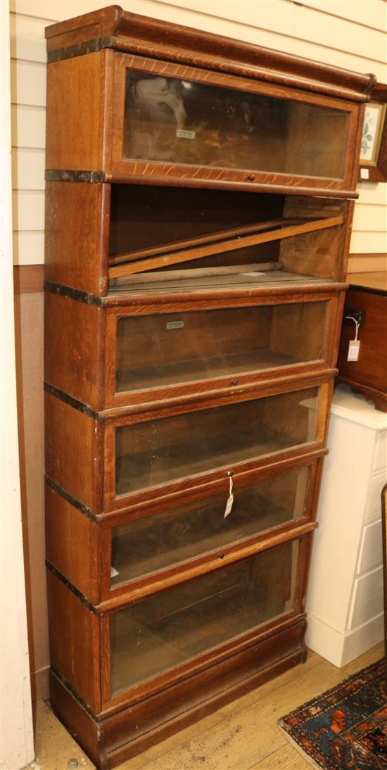 A Globe Wernicke six section bookcase W.87cm